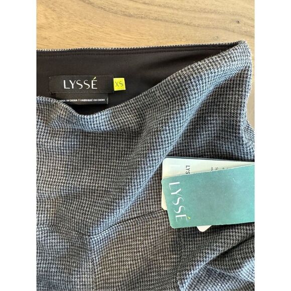NWT Lysse Women’s Elysse Ponte Yoga Flare Gray Houndstooth Pants - Picture 6 of 6